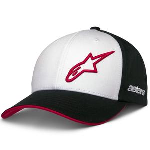 Gorra snapback Sessionized de Alpinestars en blanco, negro y rojo