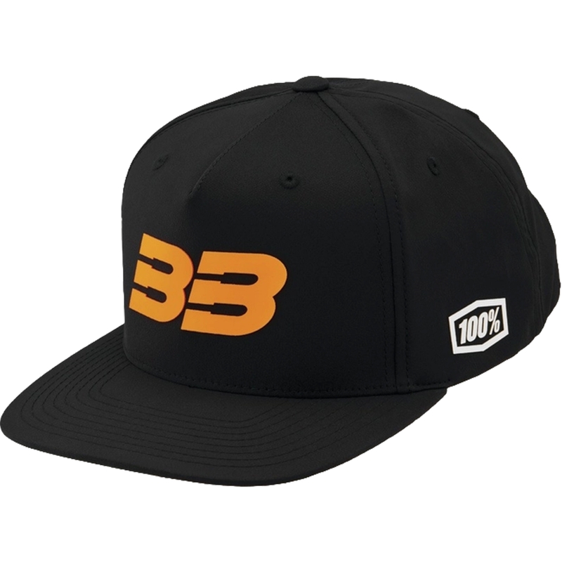 Gorra 100% BB33 Snapback negro-naranja