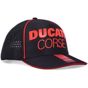 Gorra de visera intermedia Ducati Laser Performance negra y roja