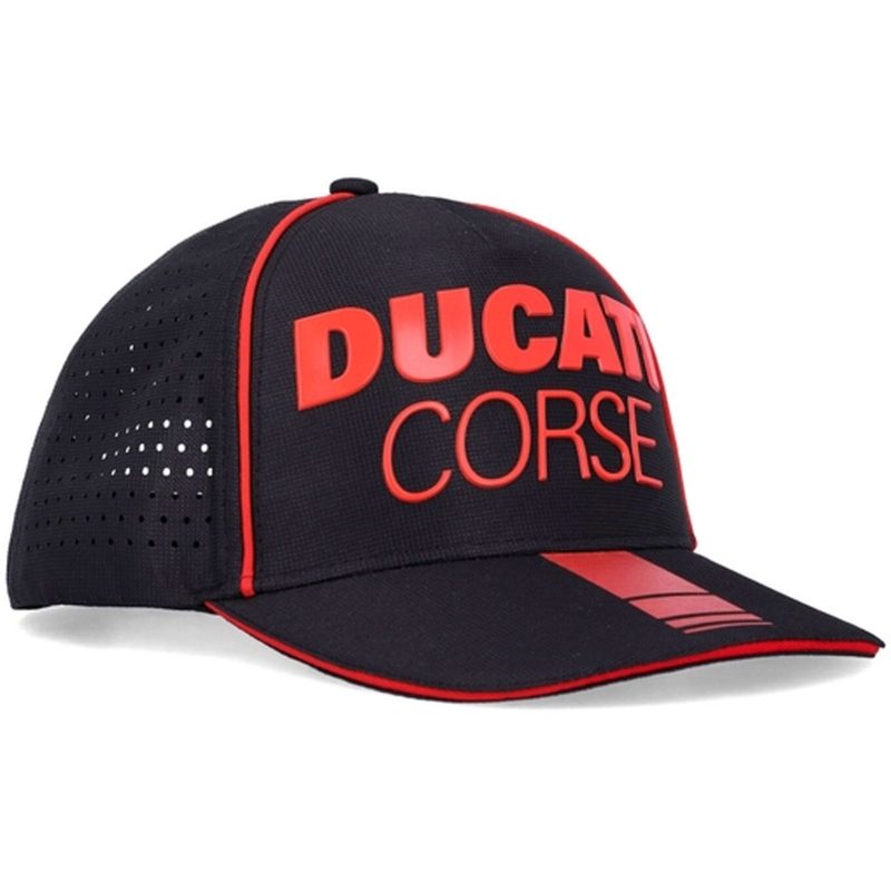 Gorra de visera intermedia Ducati Laser Performance negra y roja