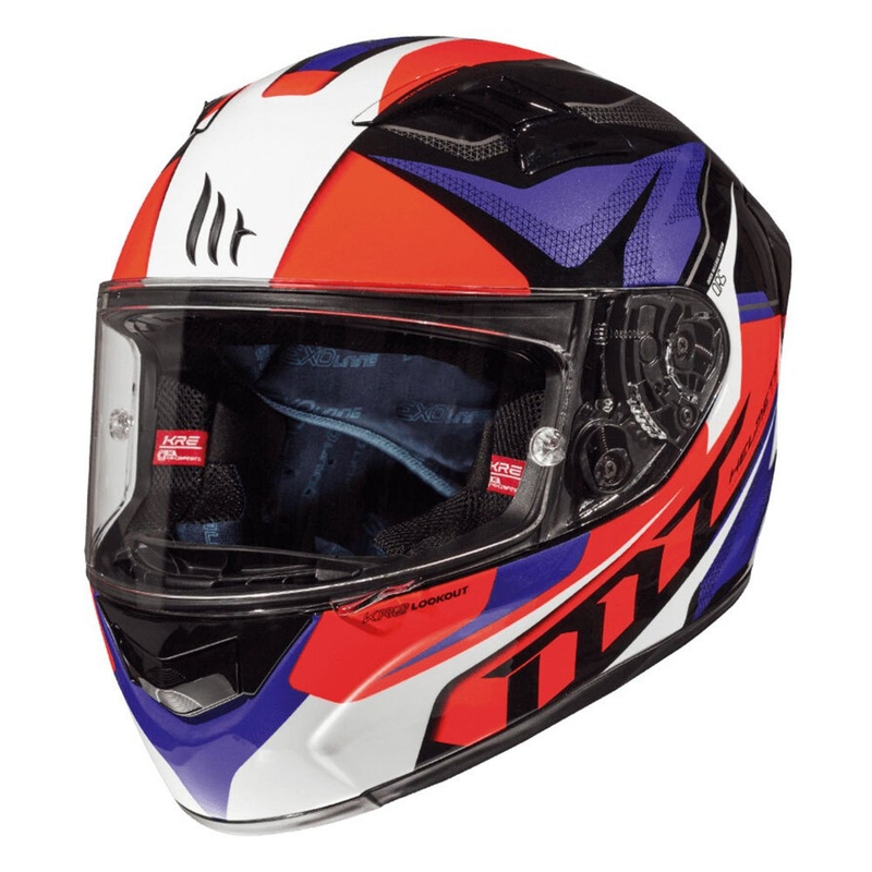 Integrální přilba na motorku MT Kre Lookout modro-černo-fluo červená výprodej
