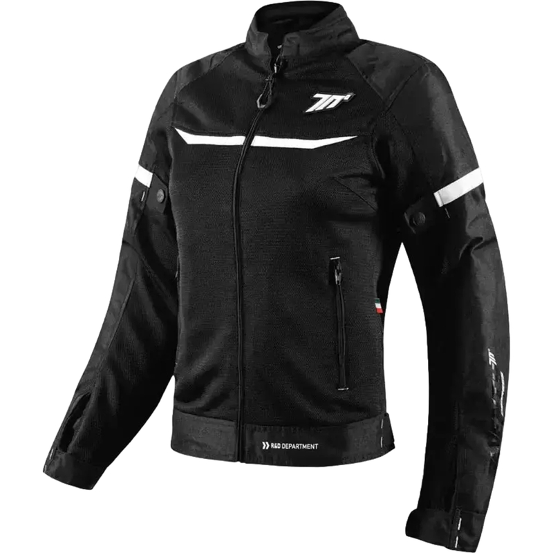 Chaqueta de moto para mujer SEVENTY DEGREES SD-JR30.2 Mojave negra y blanca
