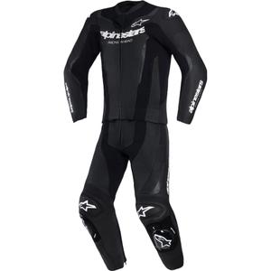 Mono de cuero de dos piezas Alpinestars GP Force V2 en blanco y negro.