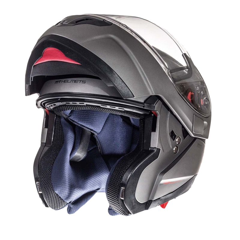 Casco de moto MT Atom titanio liquidación