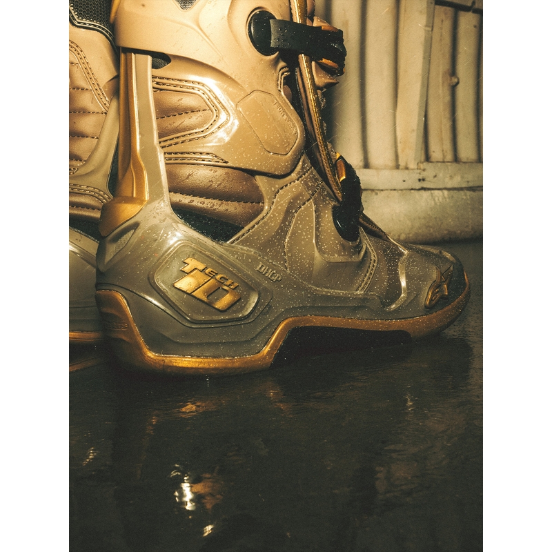 Botas de moto Alpinestars TECH 10 Edición Limitada AIR GOLD Marrón Dorado