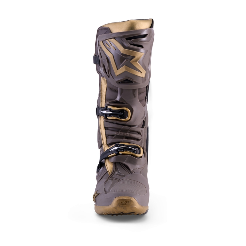 Botas de moto Alpinestars TECH 10 Edición Limitada AIR GOLD Marrón Dorado