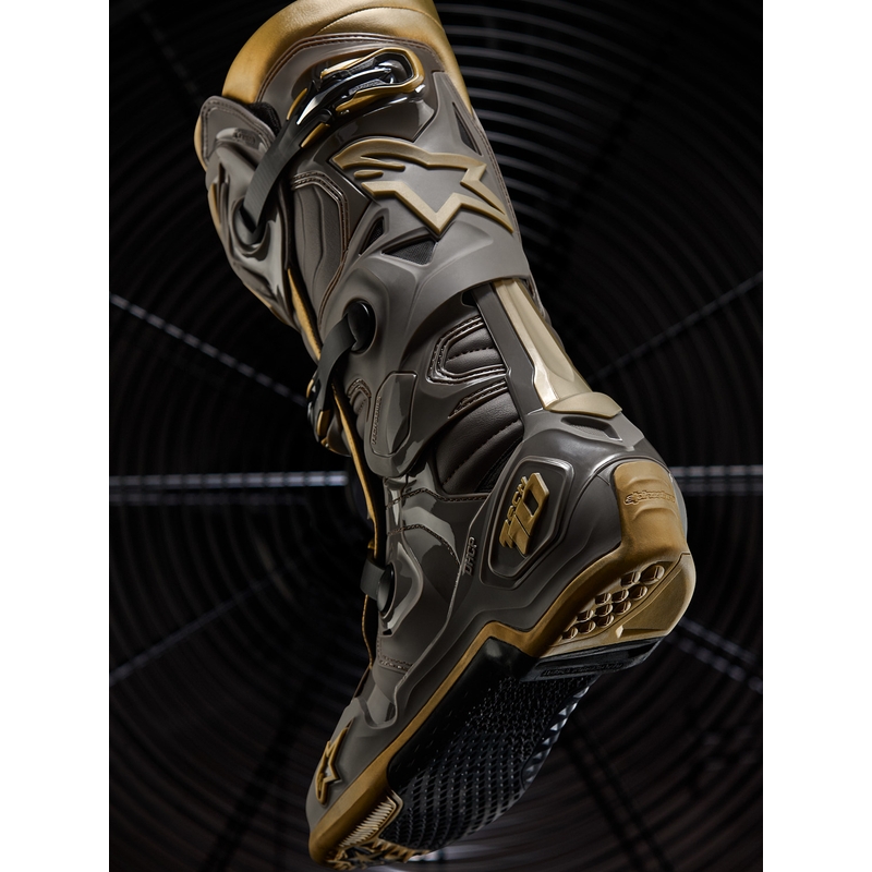 Botas de moto Alpinestars TECH 10 Edición Limitada AIR GOLD Marrón Dorado