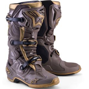 Botas de moto Alpinestars TECH 10 Edición Limitada AIR GOLD Marrón Dorado