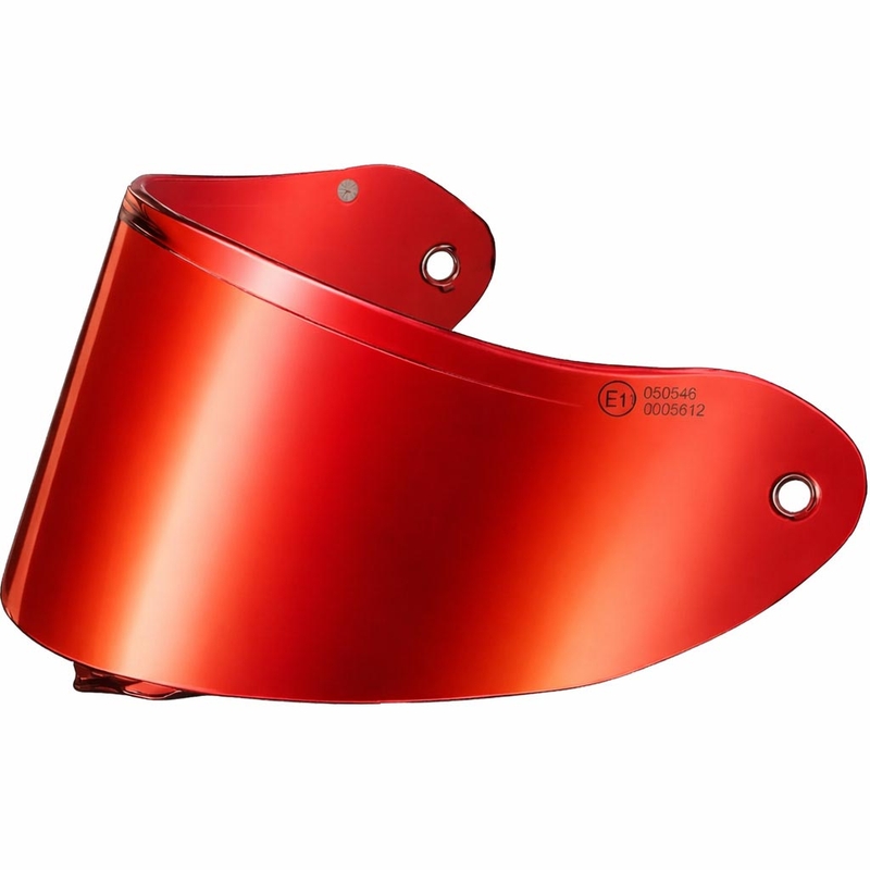 Visera para cascos de motocicleta ZED K40 con preparación para lámina FogCity, color rojo espejo.