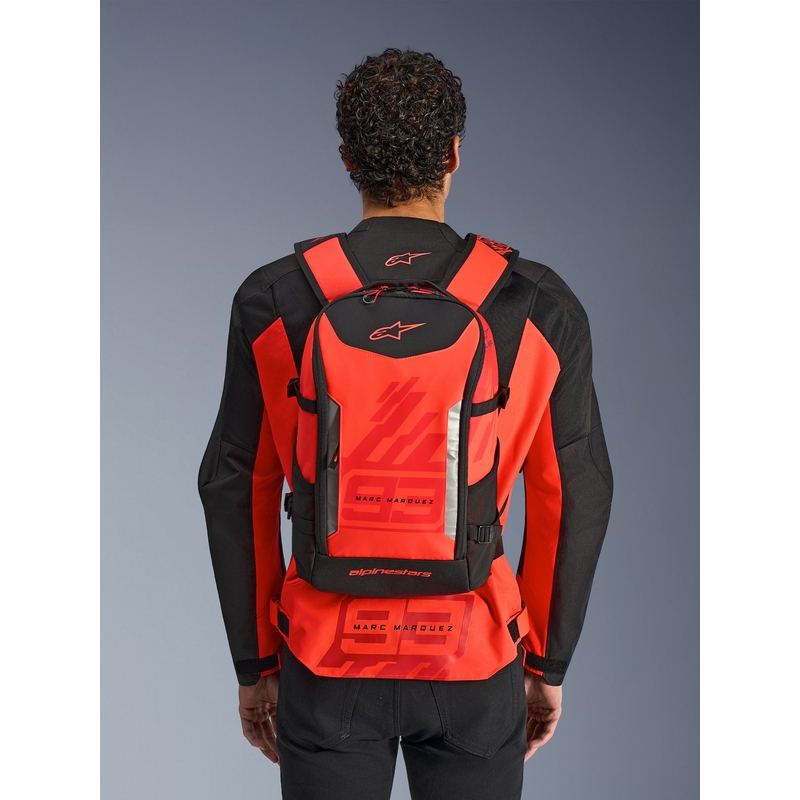 Mochila Alpinestars AMP-3 MM93 roja flúor-roja-negra 17 l