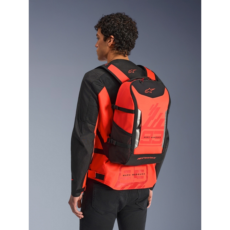 Mochila Alpinestars AMP-3 MM93 roja flúor-roja-negra 17 l