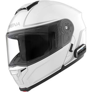 Casco de moto abatible con auriculares SENA Outrush 2 blanco