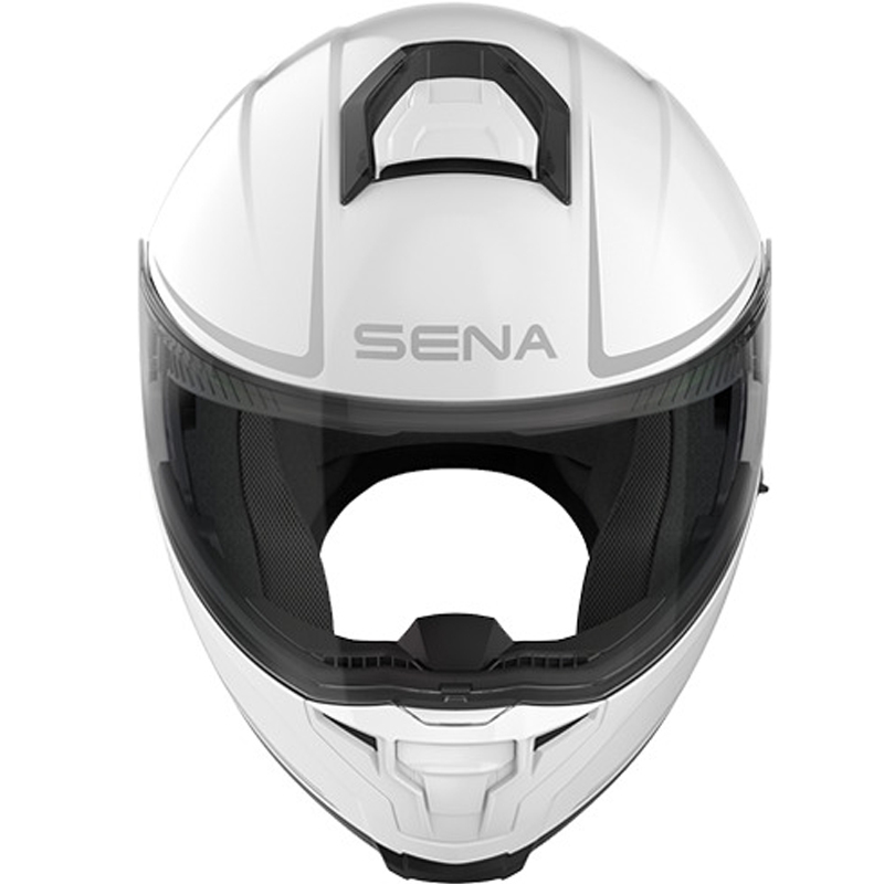 Casco de moto abatible con auriculares SENA Outrush 2 blanco