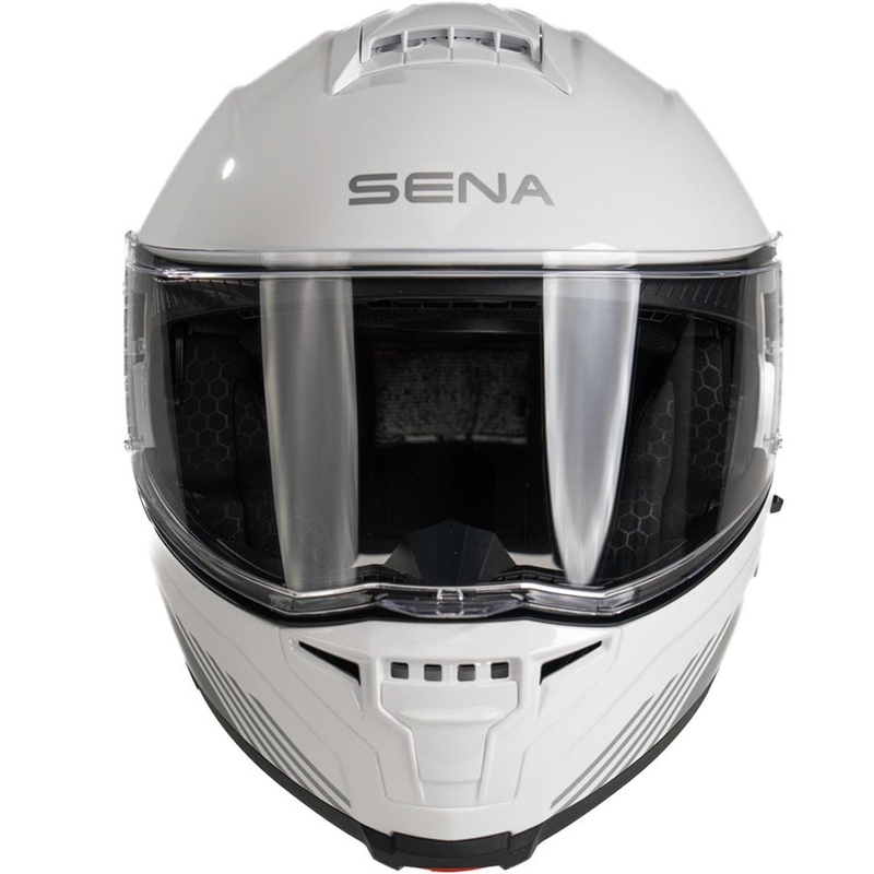 Casco de moto abatible con auriculares SENA Specter blanco