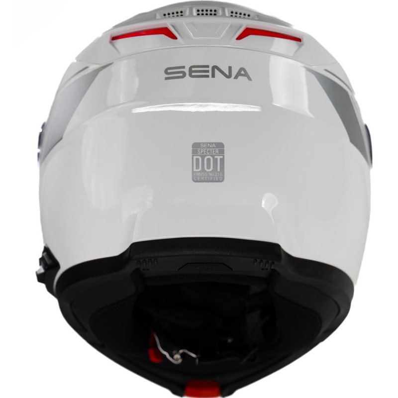 Casco de moto abatible con auriculares SENA Specter blanco