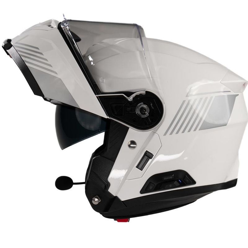 Casco de moto abatible con auriculares SENA Specter blanco