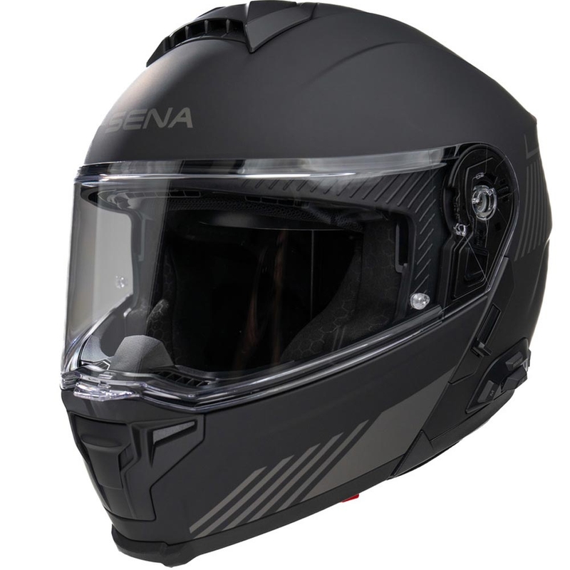 Casco de moto abatible con auriculares SENA Specter negro mate