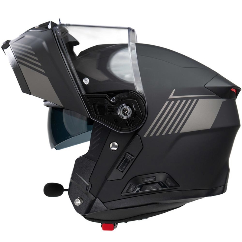 Casco de moto abatible con auriculares SENA Specter negro mate