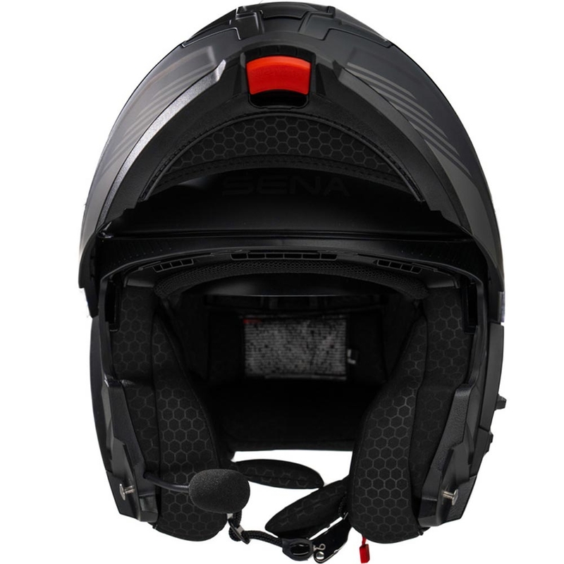 Casco de moto abatible con auriculares SENA Specter negro mate
