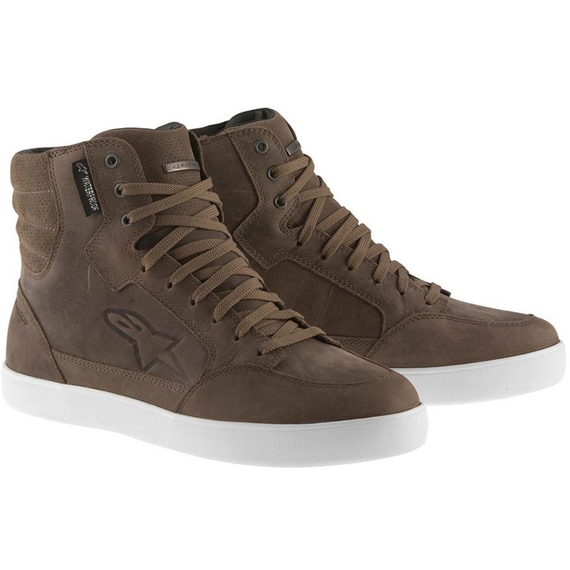 Botas de moto impermeables Alpinestars J-6 color marrón.