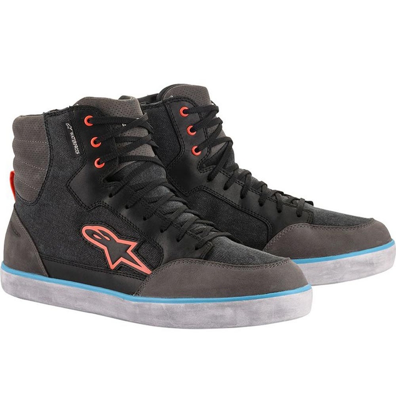 Botas de moto impermeables Alpinestars J-6, color negro, antracita y azul claro.