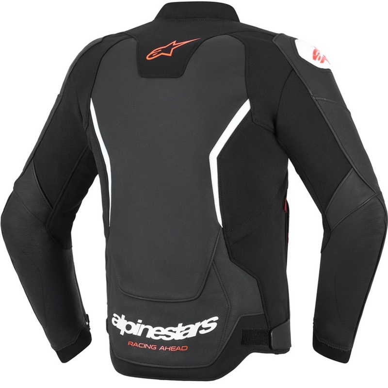 Chaqueta de moto de cuero Alpinestars GP Force V2 negra-blanca-roja