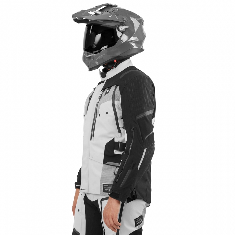 Chaqueta de moto Shima Hero 3.0 gris-amarillo flúor