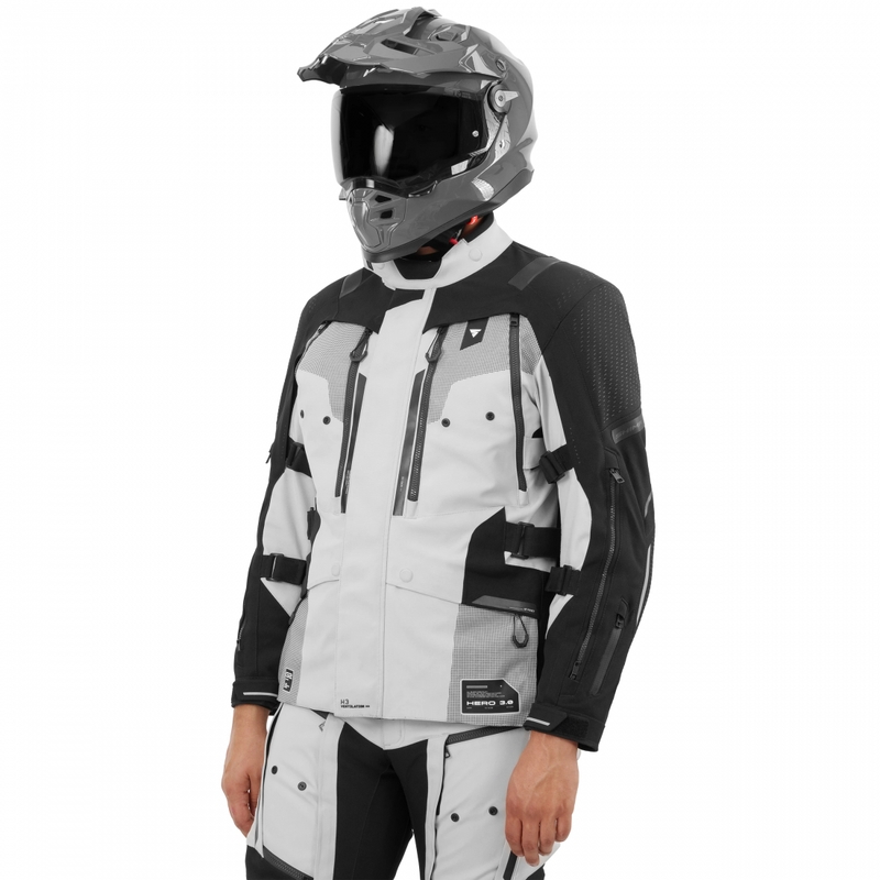 Chaqueta de moto Shima Hero 3.0 gris-amarillo flúor