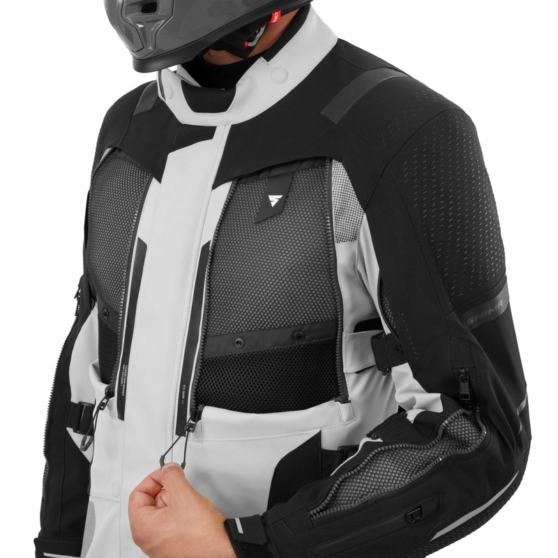 Chaqueta de moto Shima Hero 3.0 gris-amarillo flúor