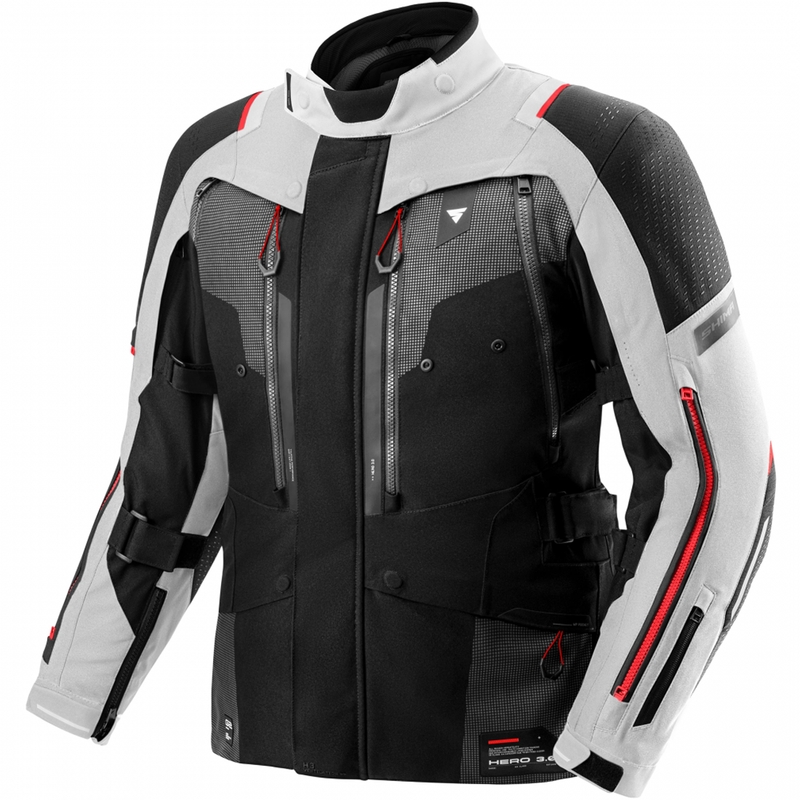 Chaqueta de moto Shima Hero 3.0 gris-roja