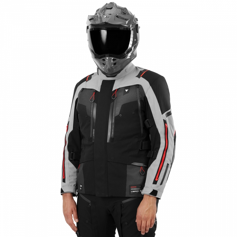 Chaqueta de moto Shima Hero 3.0 gris-roja