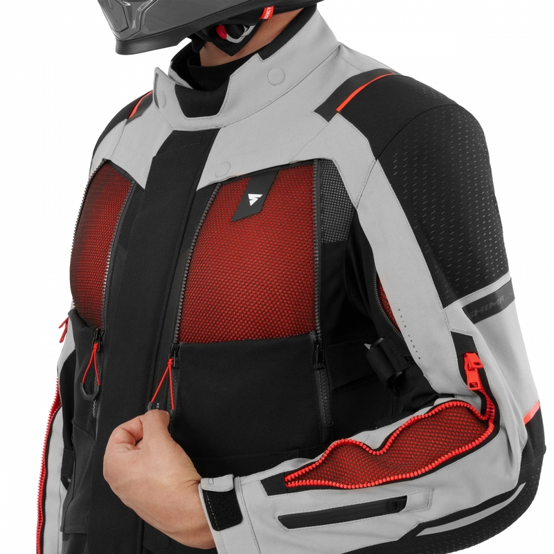 Chaqueta de moto Shima Hero 3.0 gris-roja