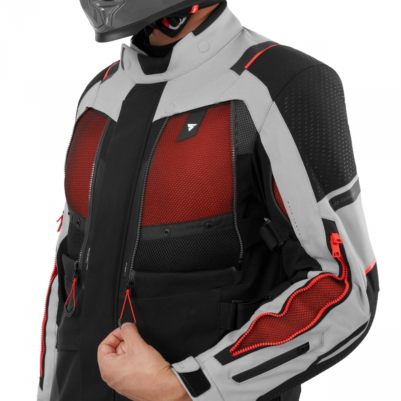 Chaqueta de moto Shima Hero 3.0 gris-roja