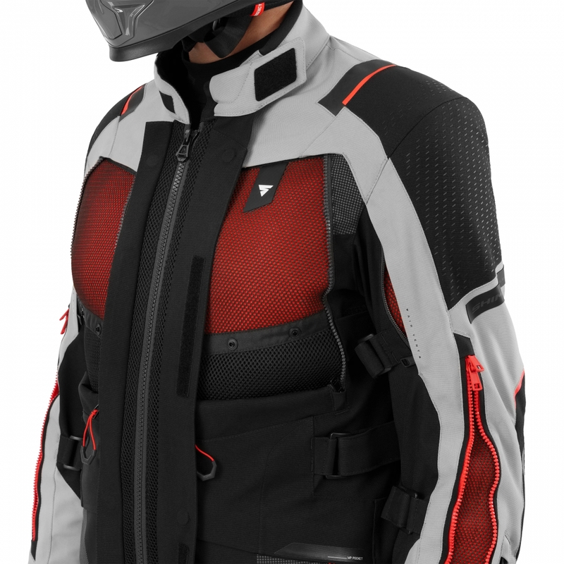 Chaqueta de moto Shima Hero 3.0 gris-roja