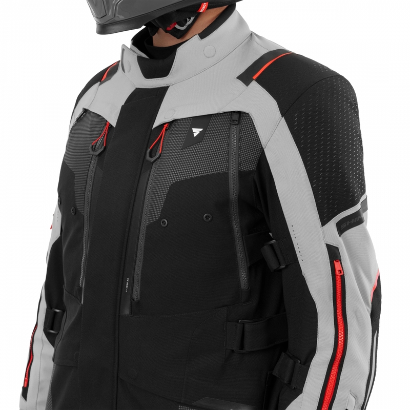 Chaqueta de moto Shima Hero 3.0 gris-roja