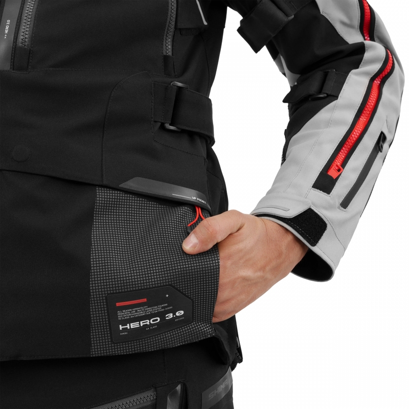Chaqueta de moto Shima Hero 3.0 gris-roja