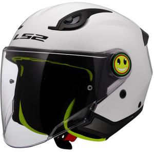 Casco de moto abierto para niños LS2 OF622 Funny II Blanco sólido