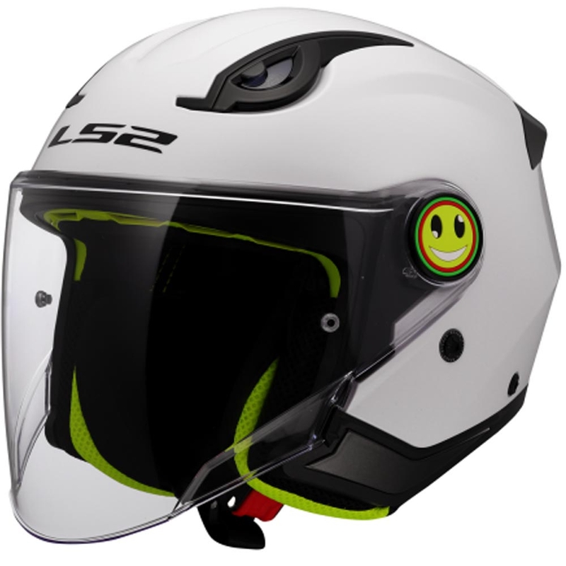 Casco de moto abierto para niños LS2 OF622 Funny II Blanco sólido