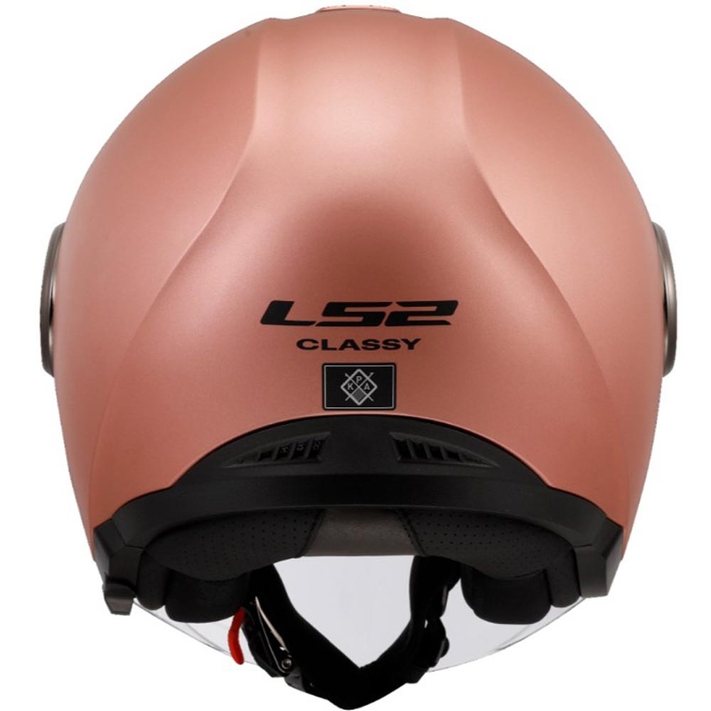Casco de moto abierto LS2 OF620 Classy Solid, color oro mate-rosa.