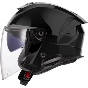Casco de moto abierto LS2 OF618 Verso II Negro brillante sólido