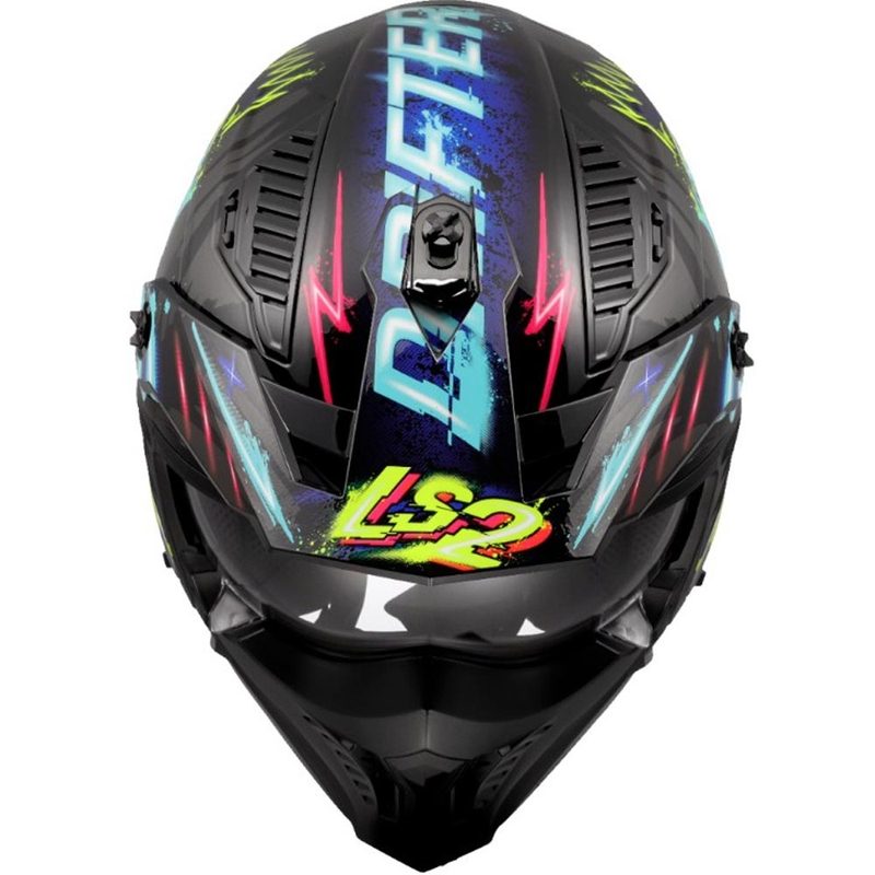 Casco de moto de trial LS2 OF606 Drifter Rayz negro-azul