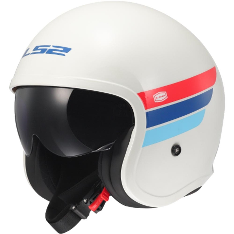 Casco de moto abierto LS2 OF599 Spitfire II Retro blanco-azul-rojo