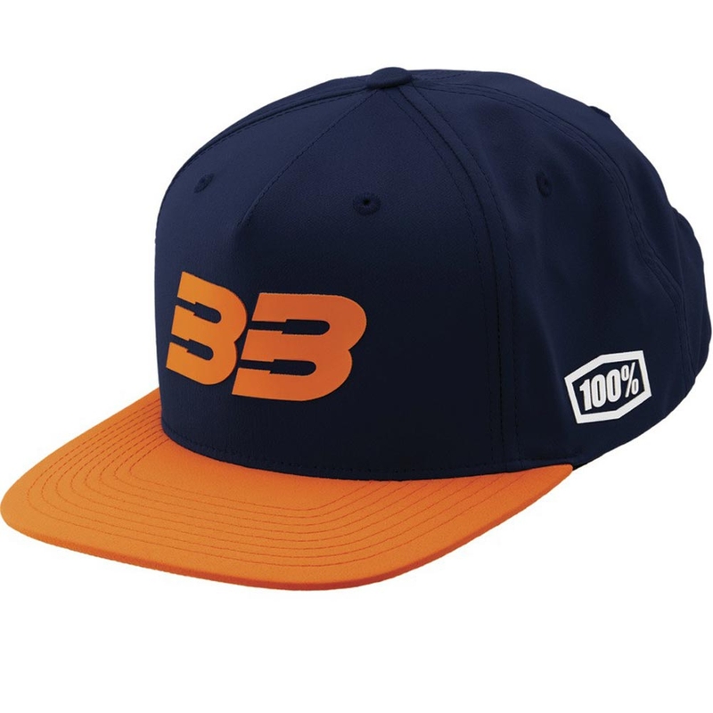 Gorra 100% BB33 Snapback azul-naranja