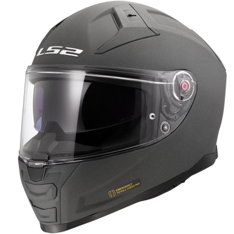 Casco integral de motocicleta LS2 FF811 Vector II, color gris hormigón sólido.