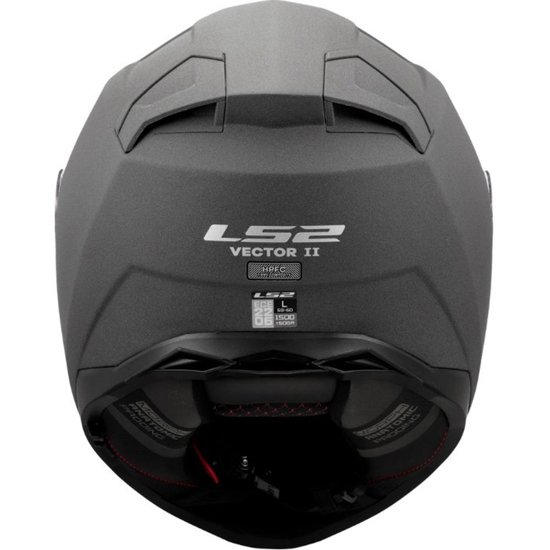 Casco integral de motocicleta LS2 FF811 Vector II, color gris hormigón sólido.