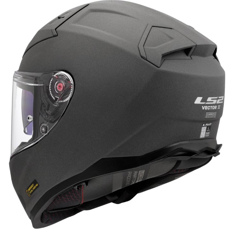 Casco integral de motocicleta LS2 FF811 Vector II, color gris hormigón sólido.