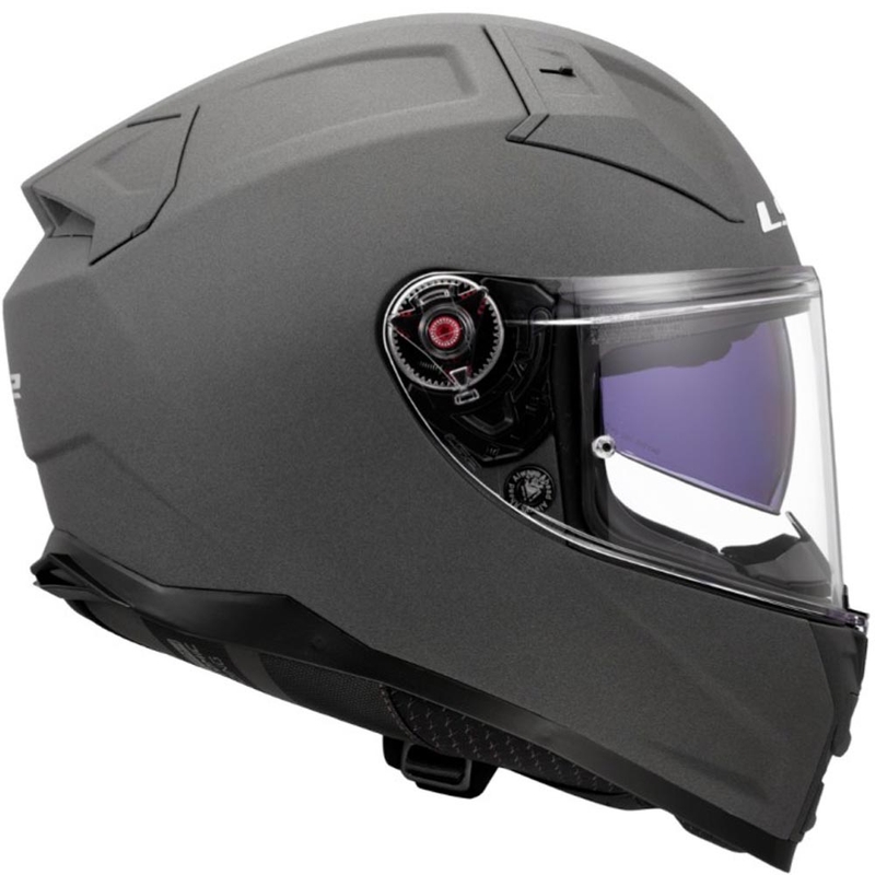 Casco integral de motocicleta LS2 FF811 Vector II, color gris hormigón sólido.
