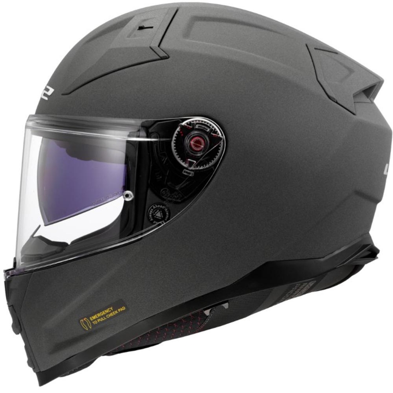 Casco integral de motocicleta LS2 FF811 Vector II, color gris hormigón sólido.