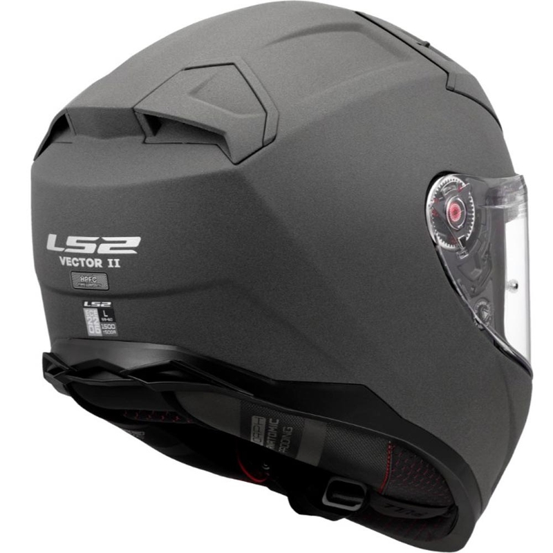 Casco integral de motocicleta LS2 FF811 Vector II, color gris hormigón sólido.