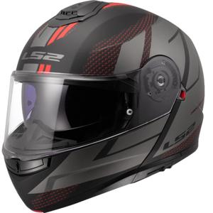 Casco de motocicleta abatible LS2 FF908 Strobe II Code negro-gris